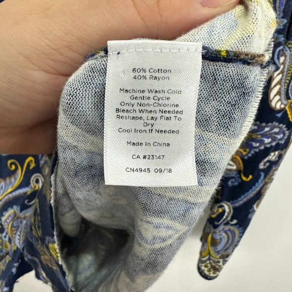 Talbots Cardigan Sweater Women X Plus Paisley Print Retro Boho Preppy Maximalist - Picture 6 of 7